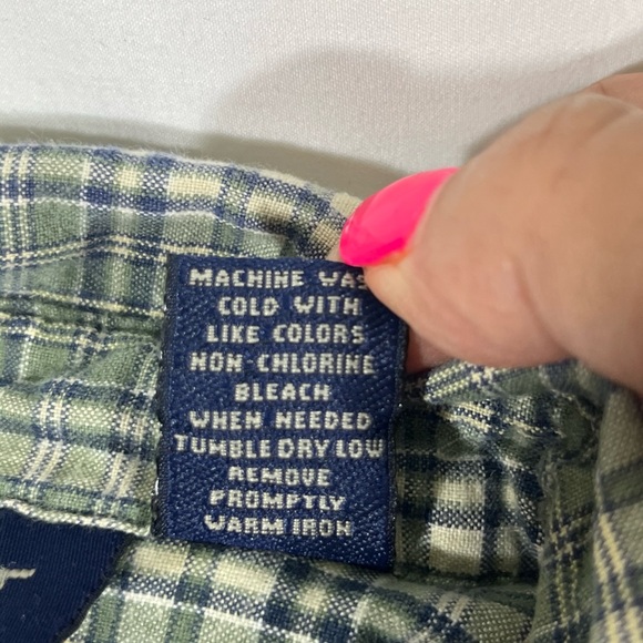 KRAZY KAT FLANNEL BUTTON UP‎ SHIRT 100% COTTON POCKETS WOMEN SZ S GREEN PREOWNED - Picture 7 of 12